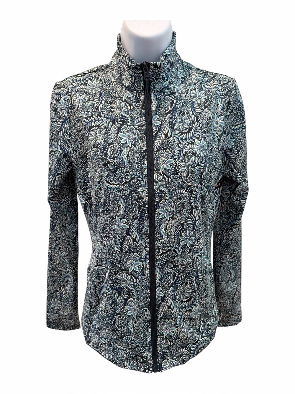 TOMMY BAHAMA Women’s Floral Print Full Zip Mock Neck Active Jacket size small